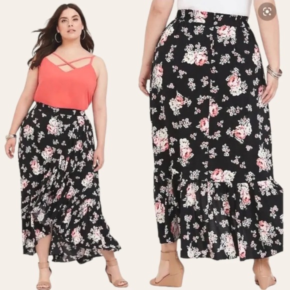 Torrid floral challis hi-lo skirt - Picture 9 of 10